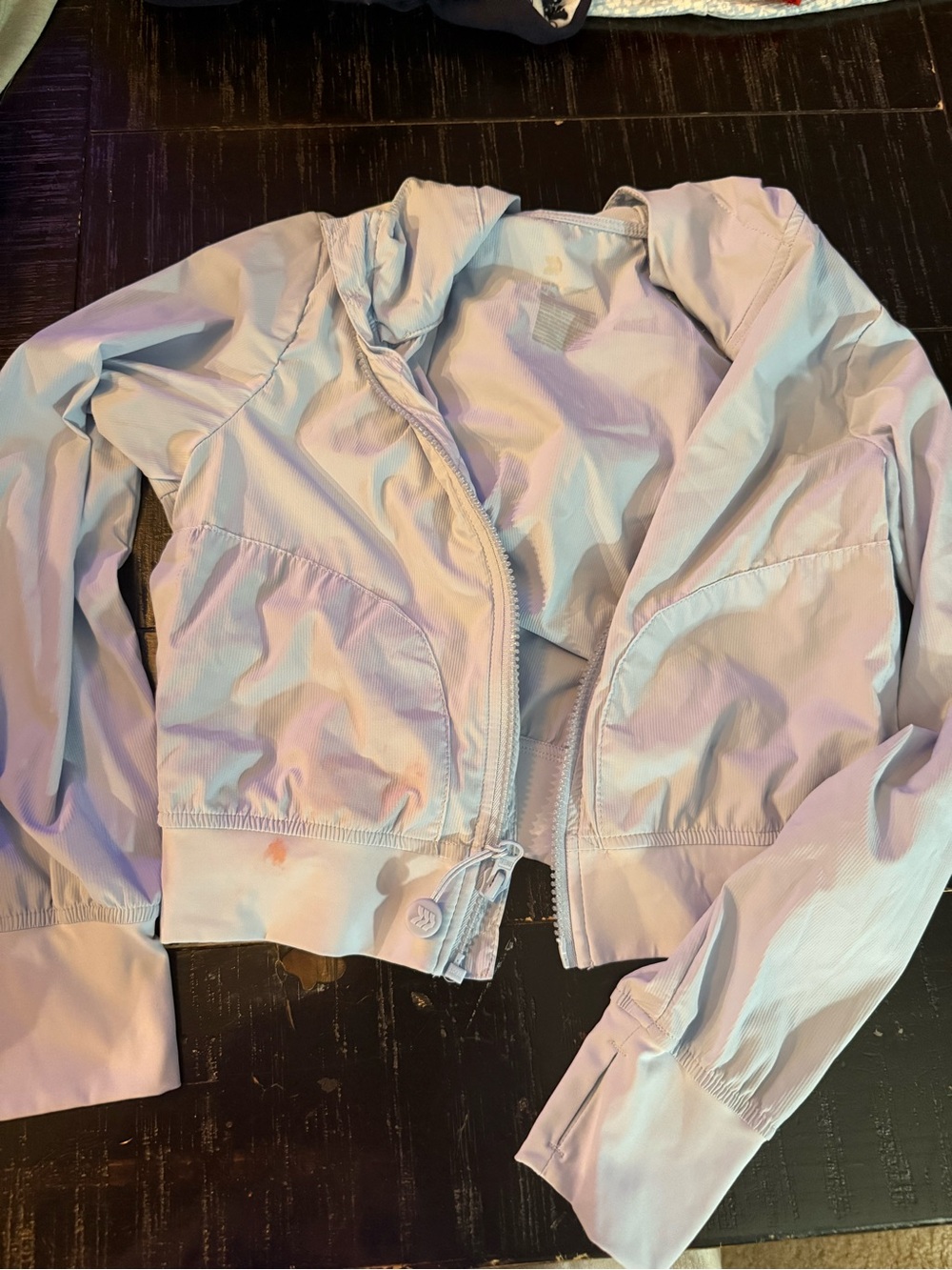 Light blue Cropped Windbreaker Jacket - size 8 worn once by all in motion